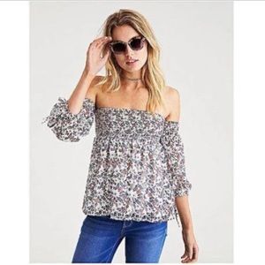AE Smocked Off-Shoulder Top